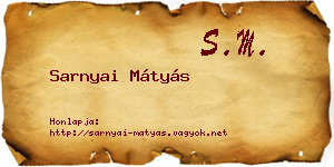 Sarnyai Mátyás névjegykártya